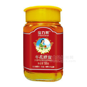 寶力萊 棗花蜂蜜500g玻璃瓶