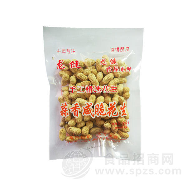 龙健休闲食品 蒜香咸脆花生210g
