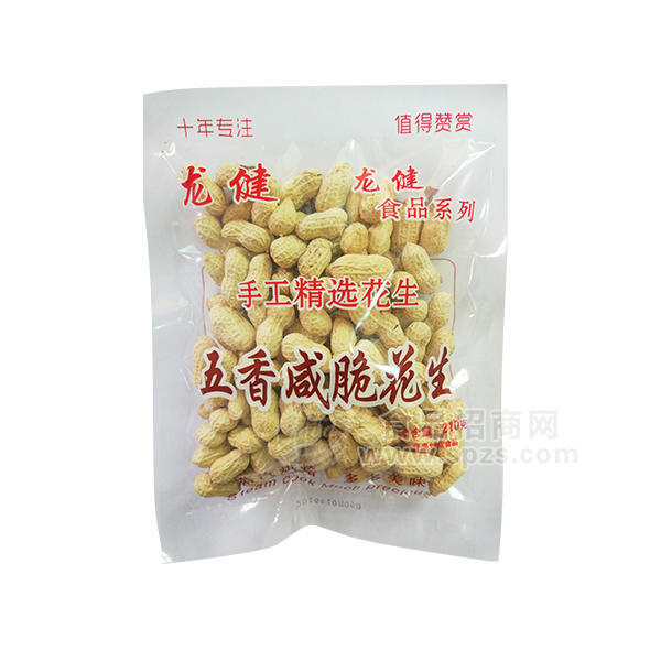 龙健五香咸脆花生休闲食品210g