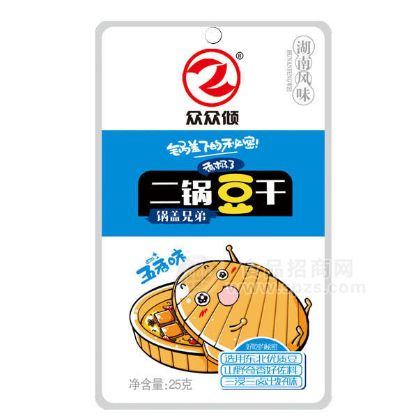 ·众众倾 二锅豆干五香味25g 