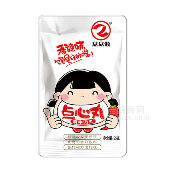 ·众众倾 点心丸素牛肉丸香辣味25g 