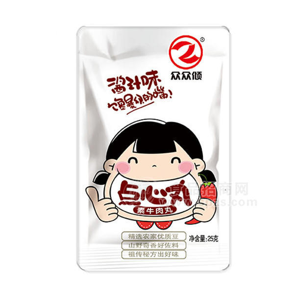 ·众众倾 点心丸素牛肉丸酱汁味25g 