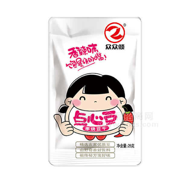 ·众众倾 点心豆串烧豆干香辣味25g 
