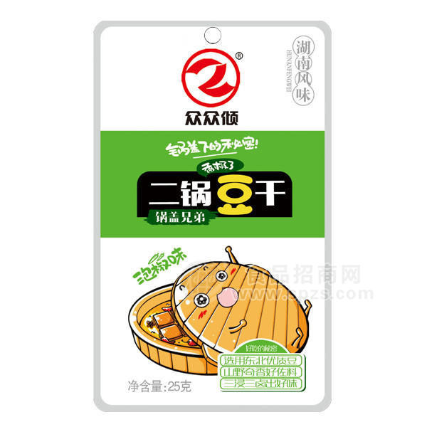 ·众众倾 二锅豆干泡椒味25g 