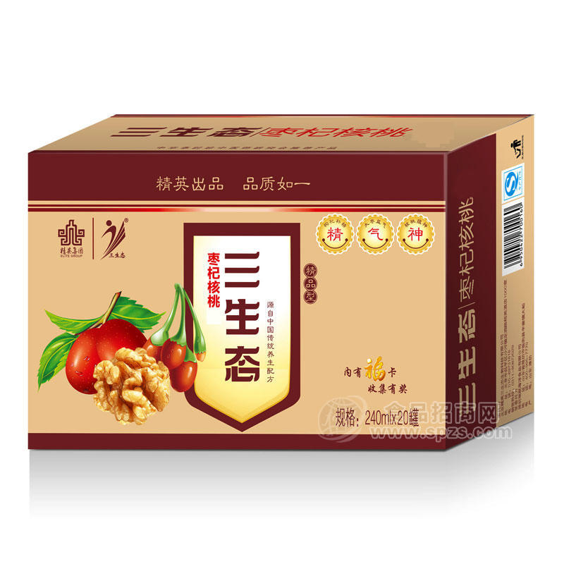 三生态枣杞核桃植物蛋白饮料