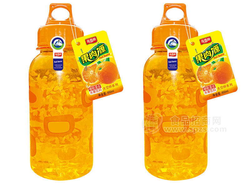 ·果肉源太空杯600ml-橙粒 