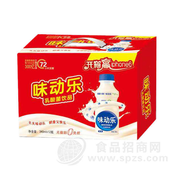 ·味动乐 乳酸菌饮品 340mlx12瓶 