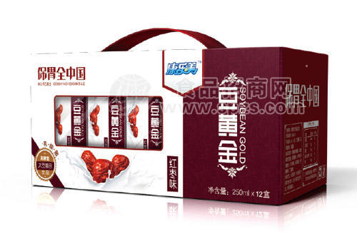 豆黄金红枣味250mlx12盒装-康乐美