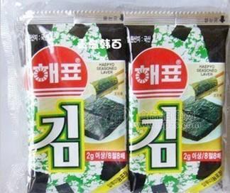 韓國(guó)海飄/海牌海苔 韓國(guó)烤紫菜 整箱40包 每包凈重20g 毛重65g