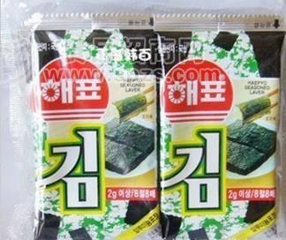 韩国海飘/海牌海苔 韩国烤紫菜 整箱40包 每包净重20g 毛重65g