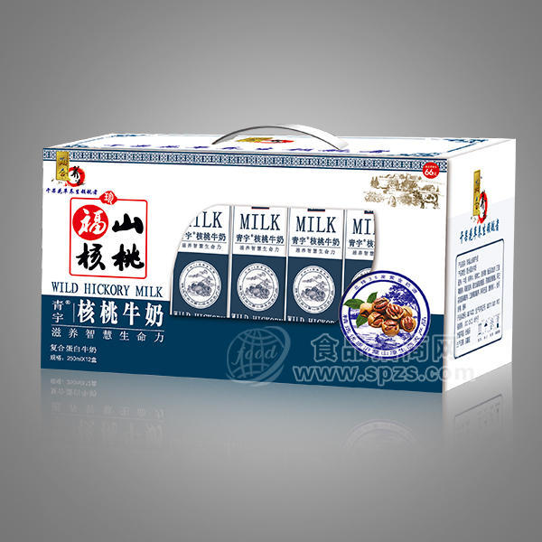 青宇 核桃牛奶 山核桃250mlx12盒