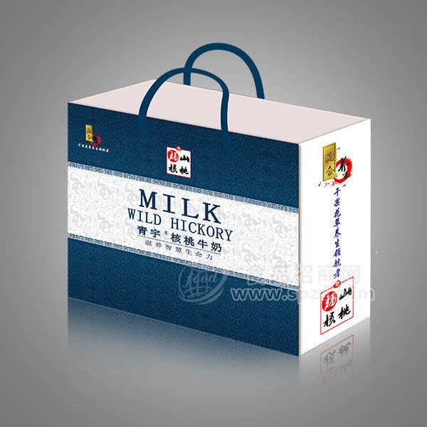 ·青宇 核桃牛奶 山核桃手提袋250mlx12盒 
