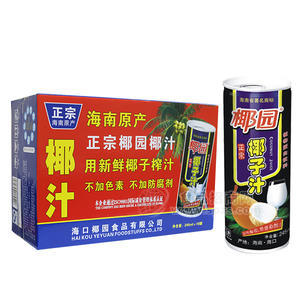 椰园 正宗椰子汁245gx16罐