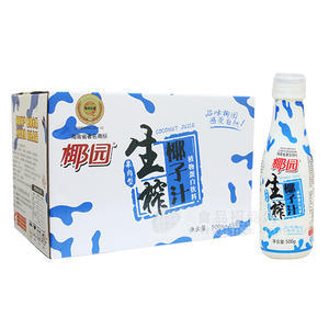 椰园 生榨椰子汁植物蛋白饮料500gx15瓶