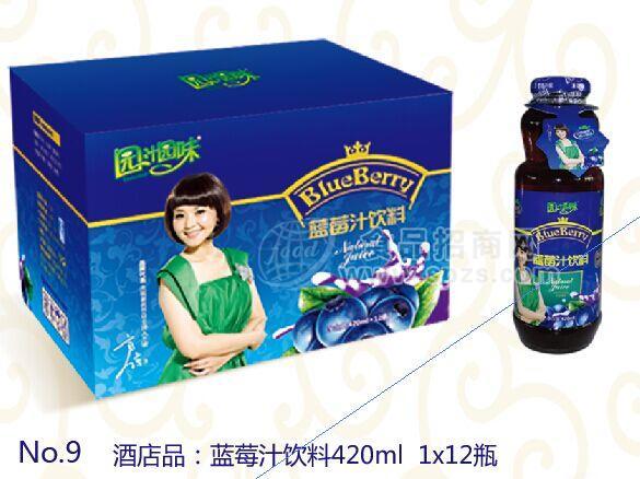 园汁园味蓝莓汁饮料420mlx12瓶