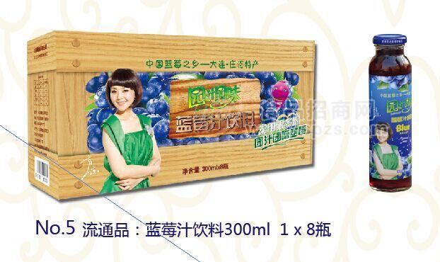 园汁园味木纹礼盒蓝莓汁饮料 300ml 1x8