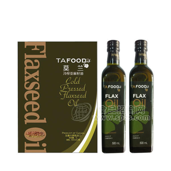 莫兰冷榨亚麻籽油500ml*2简礼（高端，健康，进口食用油）