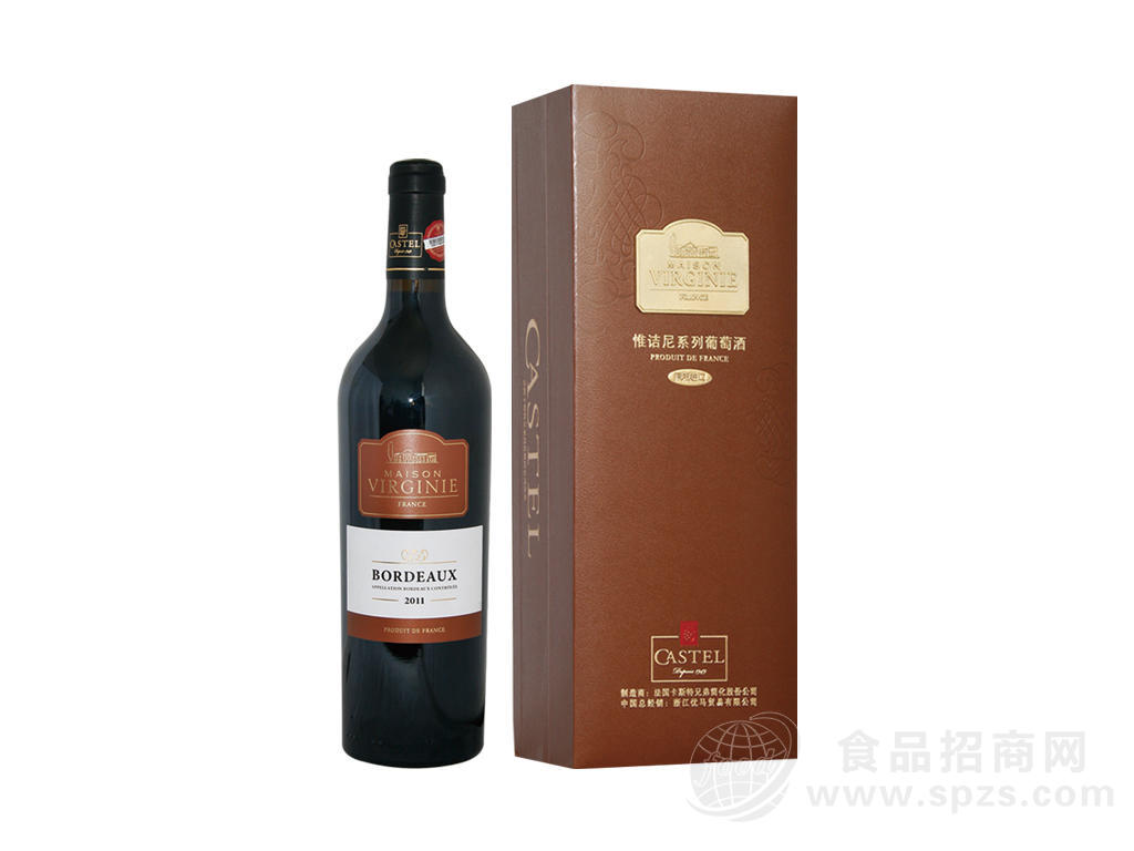法国红酒原瓶进口卡斯特惟诘尼波尔多AOC干红葡萄酒
