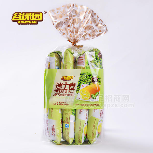 谷绿园瑞士卷128g袋装 绿豆味