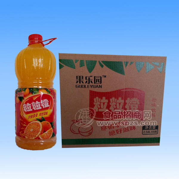 ·果乐园 粒粒橙2.58L*6瓶 