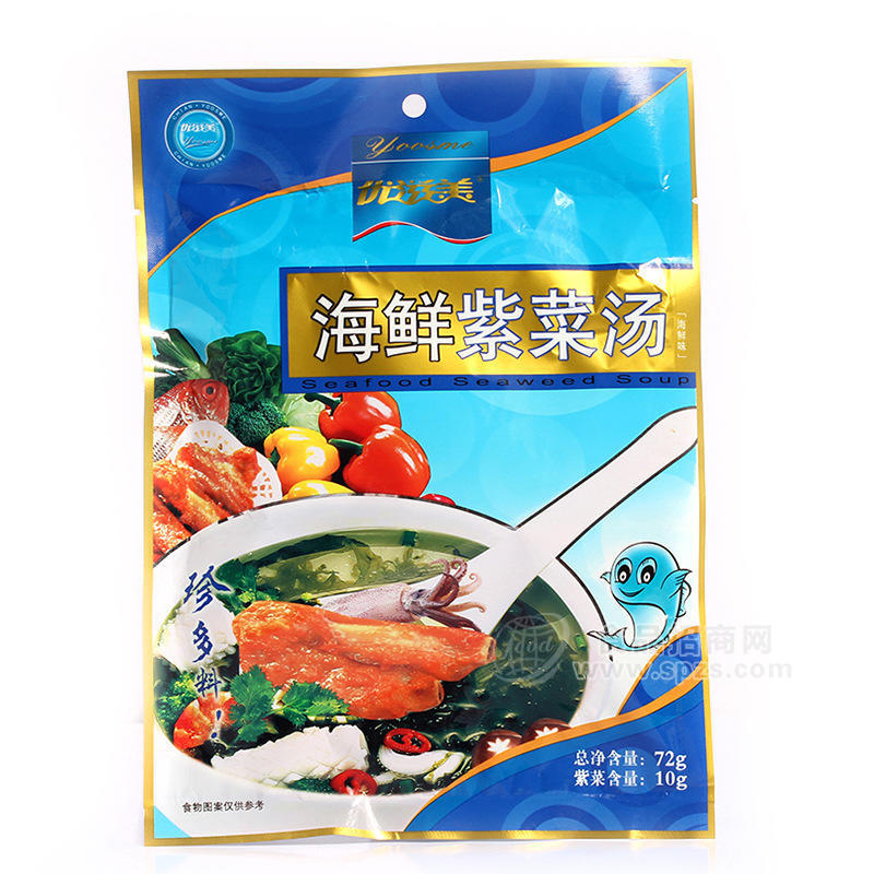 供应海鲜紫菜包 美味可口方便汤包 调味紫菜汤 干制水产品72g/包
