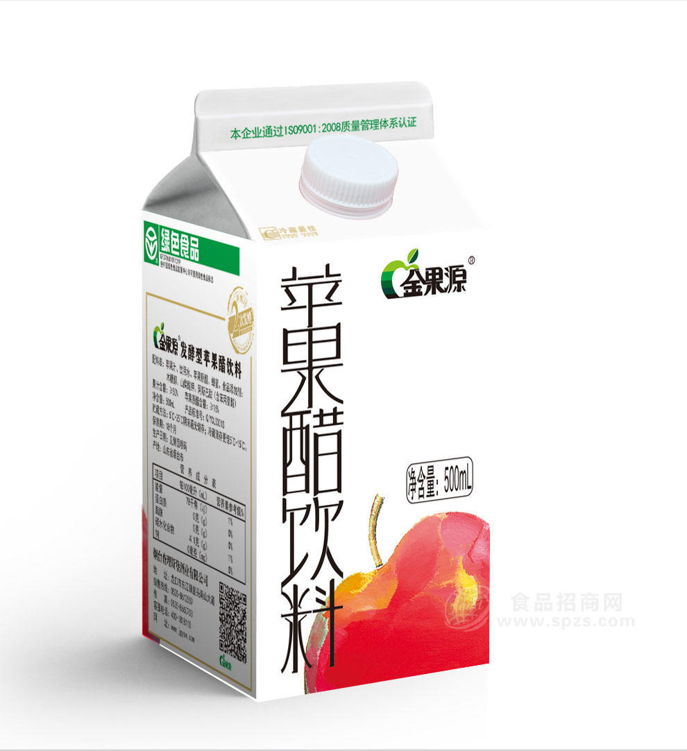 金果源500ml真利乐装苹果醋