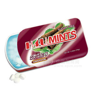 批发定制代加工压片糖 OEM木糖醇糖果 肉桂味推拉铁盒无糖薄荷糖