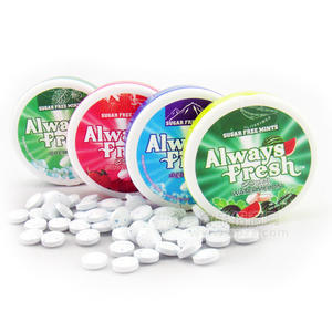 Always Fresh塑料大圆盒无糖薄荷糖 OEM贴牌代加工木糖醇压片糖果