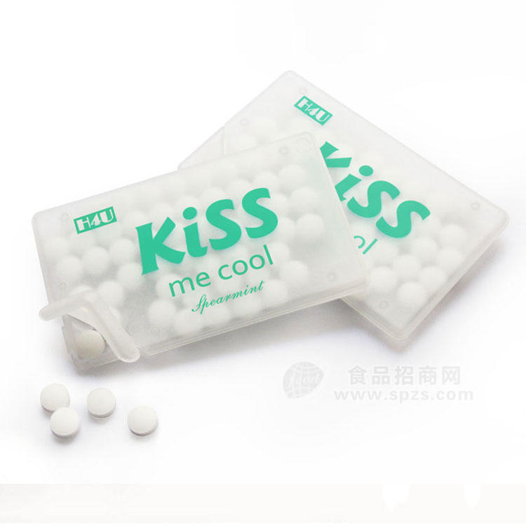 贴牌加工代工OEM 批发供应 留兰香味塑料名片盒无糖薄荷糖7g