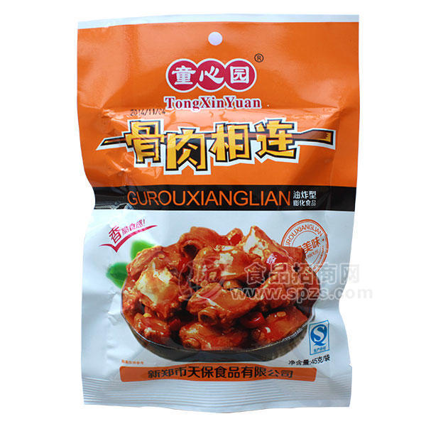 ·童心园 骨肉相连 膨化食品 45g 