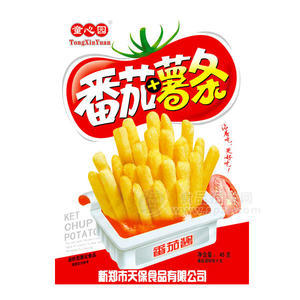 童心园 番茄+薯条 油炸型膨化食品 45g