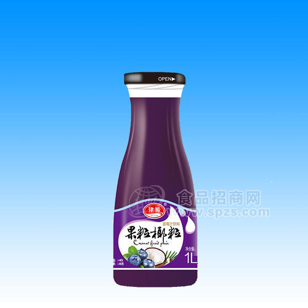 ·津派 果粒椰粒蓝莓汁饮料1L 