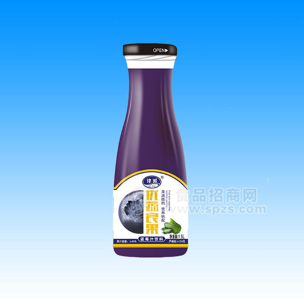 ·津派饮料优蔬良果蓝莓汁饮料1.5L 