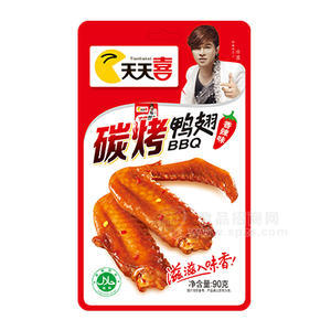 天天喜香辣味碳烤鴨翅麻辣小食品90g