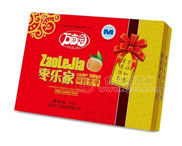 万亩园 枣乐家 阿胶贡枣1千克礼盒