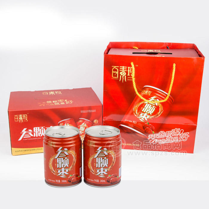 百素珍 叁顆棗240ml*11罐*2箱 紅棗味果蔬汁飲料 滋補(bǔ)飲品