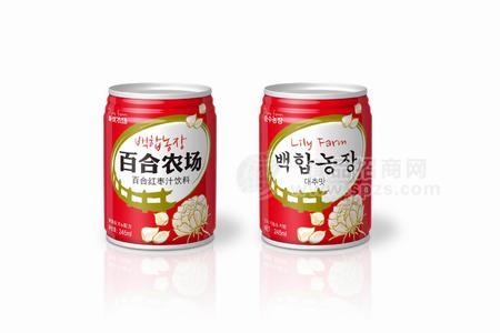 百合农场红枣汁245ml易拉罐美容养颜果汁饮料全国招商