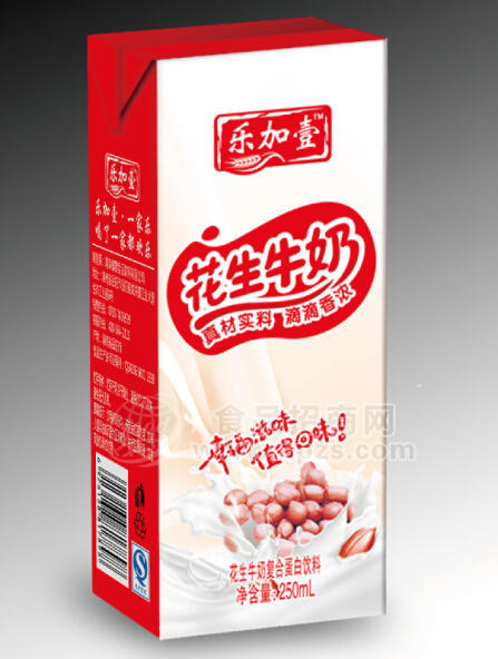 樂(lè)加壹 植物蛋白飲料 高鈣牛奶花生250ml利樂(lè)包