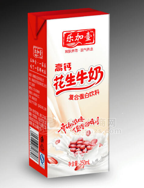 植物蛋白飲料樂(lè)加壹 高鈣牛奶花生250ml利樂(lè)包