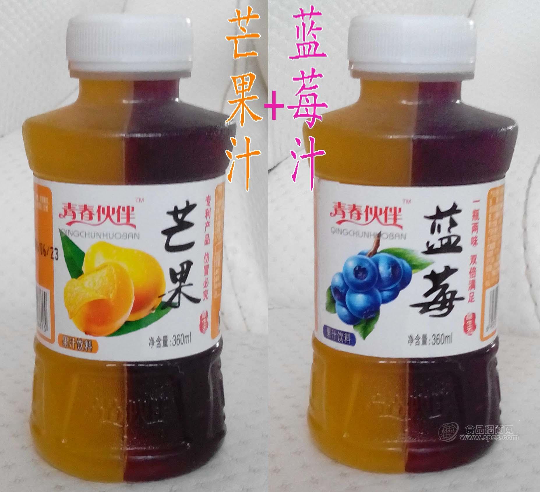 山東青春伙伴一瓶兩味（藍(lán)莓汁+芒果汁、牛奶+果汁、發(fā)酵乳酸菌飲料+藍(lán)莓汁）