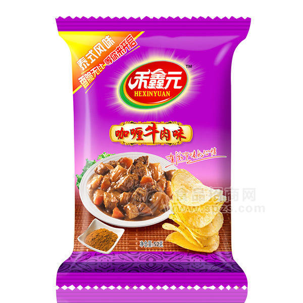 禾鑫元一元 咖喱牛肉味薯片52g