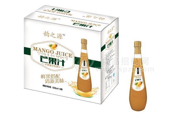·韵之源果汁饮料 芒果汁 828mlx8瓶 