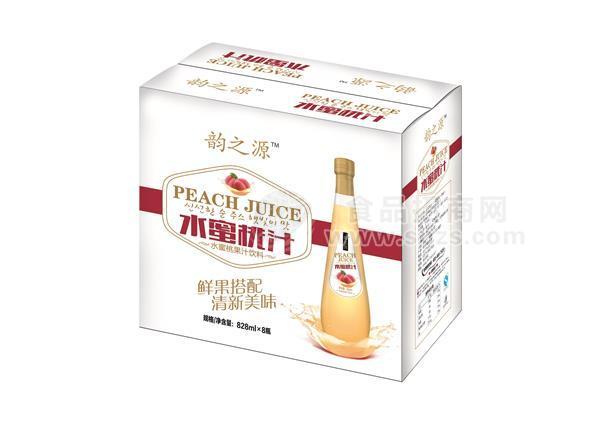 ·韵之源 果汁饮料 水蜜桃汁 828mlx8瓶 