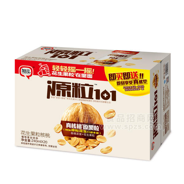 ·源粒1+1  花生果粒核桃露240mlx20 