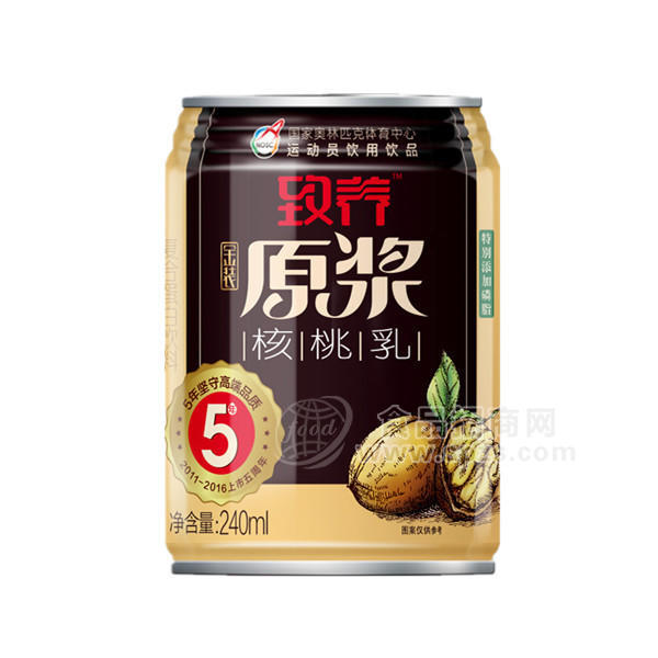 ·致养原浆核桃乳 植物蛋白饮料 黄金装240ml 