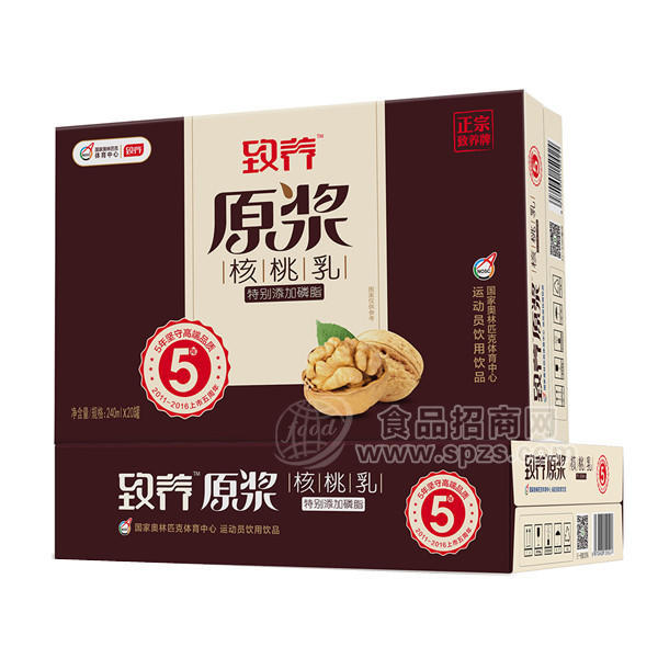 ·致养原浆核桃乳 植物蛋白饮料 240mlx20罐 