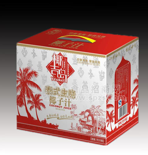 椰吉岛 泰式生磨椰子汁 植物蛋白饮料 1Lx6瓶
