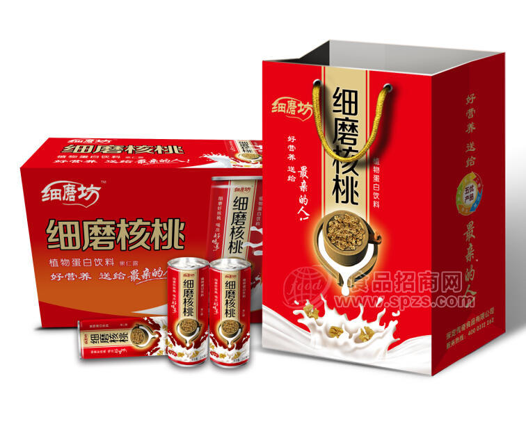 細(xì)磨坊植物蛋白飲料細(xì)磨核桃果仁露紅