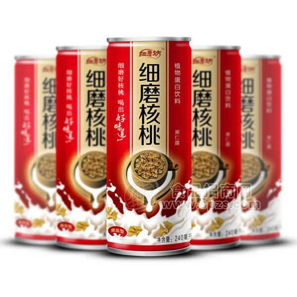 細(xì)磨坊植物蛋白飲料細(xì)磨核桃果仁露240ml（紅）