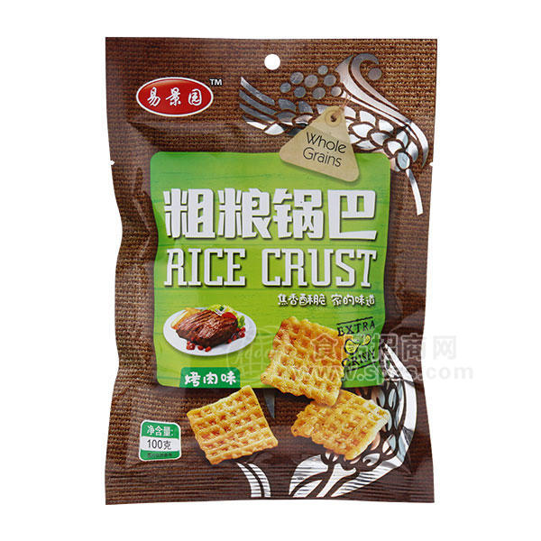 ·易景园粗粮锅巴烤肉味100g休闲食品 